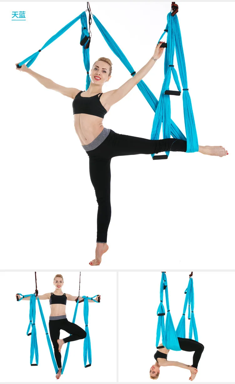 Комплект гамака для фитнеса и йоги для пилатеса, оборудование для коррекции фигуры, антигравитационный гамак для йоги, летающие качели, воздушное тяговое устройство