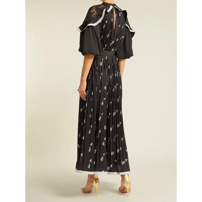 self portrait arrow print midi dress