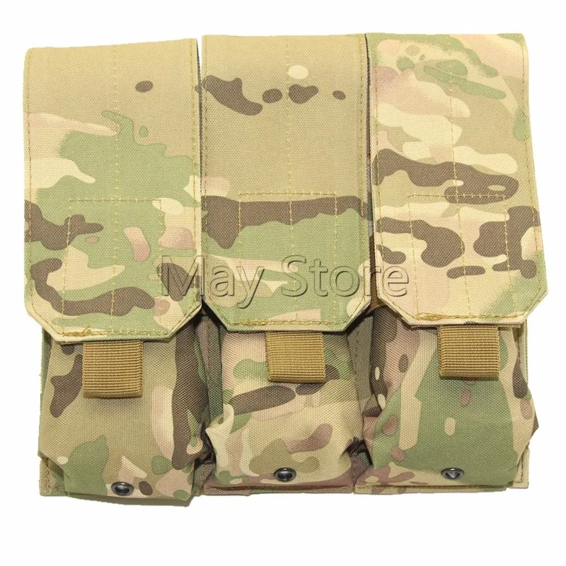ACU Airsoft Молл Тактические Военная Униформа Молл ремешках тройной M4 AR 5.56. 223 Mag журнал сумка Охота Молл пакет