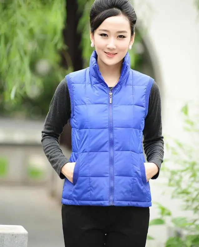 Популярная женская Повседневная жилетка без рукавов модный воротник необходимый хлопковый жилет qiu dong мужская куртка большого размера XL-XXXXL - Цвет: blue