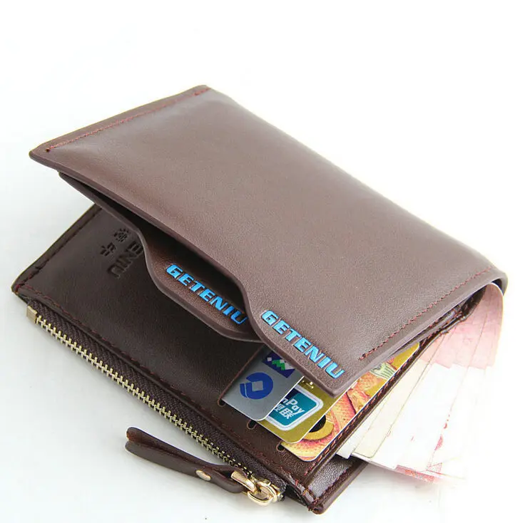 2015 New Fashion Short Design Men's Wallets Card Holder Male Genuine Leather Brief Cowhide wallet ZX022 | Багаж и сумки