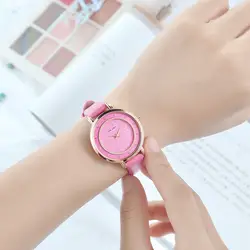 YOLAKO женские часы повседневное кварцевые Кожаный ремешок Новый Аналоговый наручные часы с кольцо циферблат для 2018 подарок для подруги