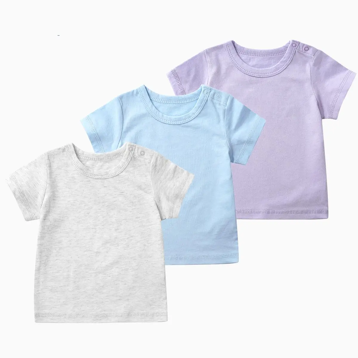 

208 summer pure colour organic cotton baby clothing Short Sleeved baby t shirt for infant girls boys clothes 7 colours costume
