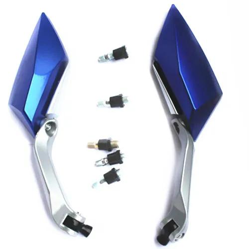 Blue Pair Custom Side Mirrors For Honda CB CBR600 F3 F4I Shadow VT1300 VTX 1300 1800 Choppers Crusiers Touring Bikes Motorcycle |