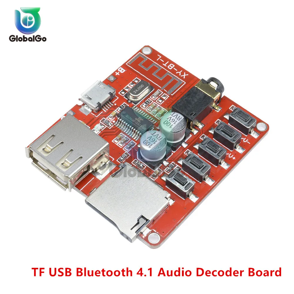 TF карта USB Bluetooth 4 1 аудио декодер доска 3 7 5 в автомобильный MP3 динамик плеер