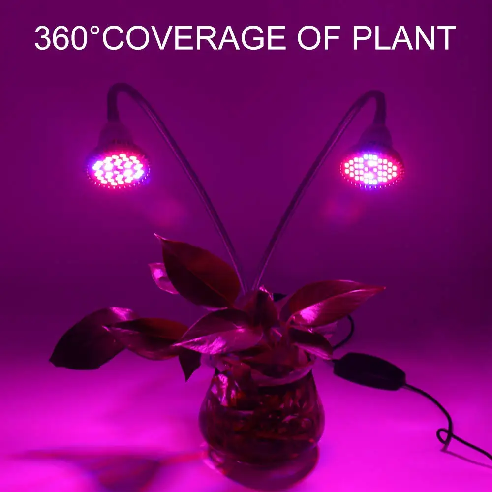60W 80LED Full Spectrum Dual Head LED Grow Light 360 60W Dual Head LED Grow Light Full Spectrum Desk Clip On