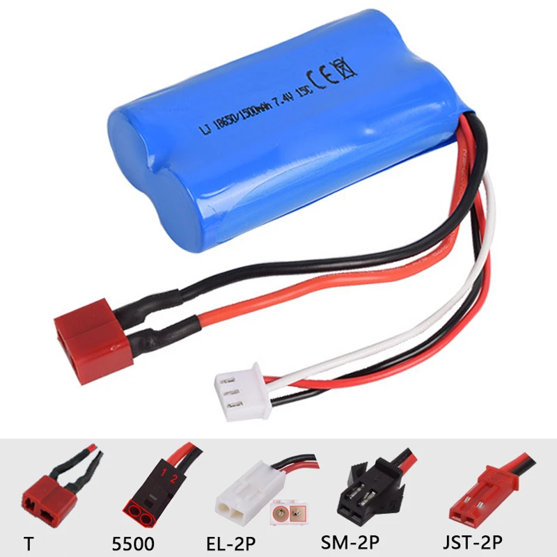 2 Pezzi Batteria 7,4V 700mAh Spina SM-4P Batteria Con Caricabatterie - Foto 3