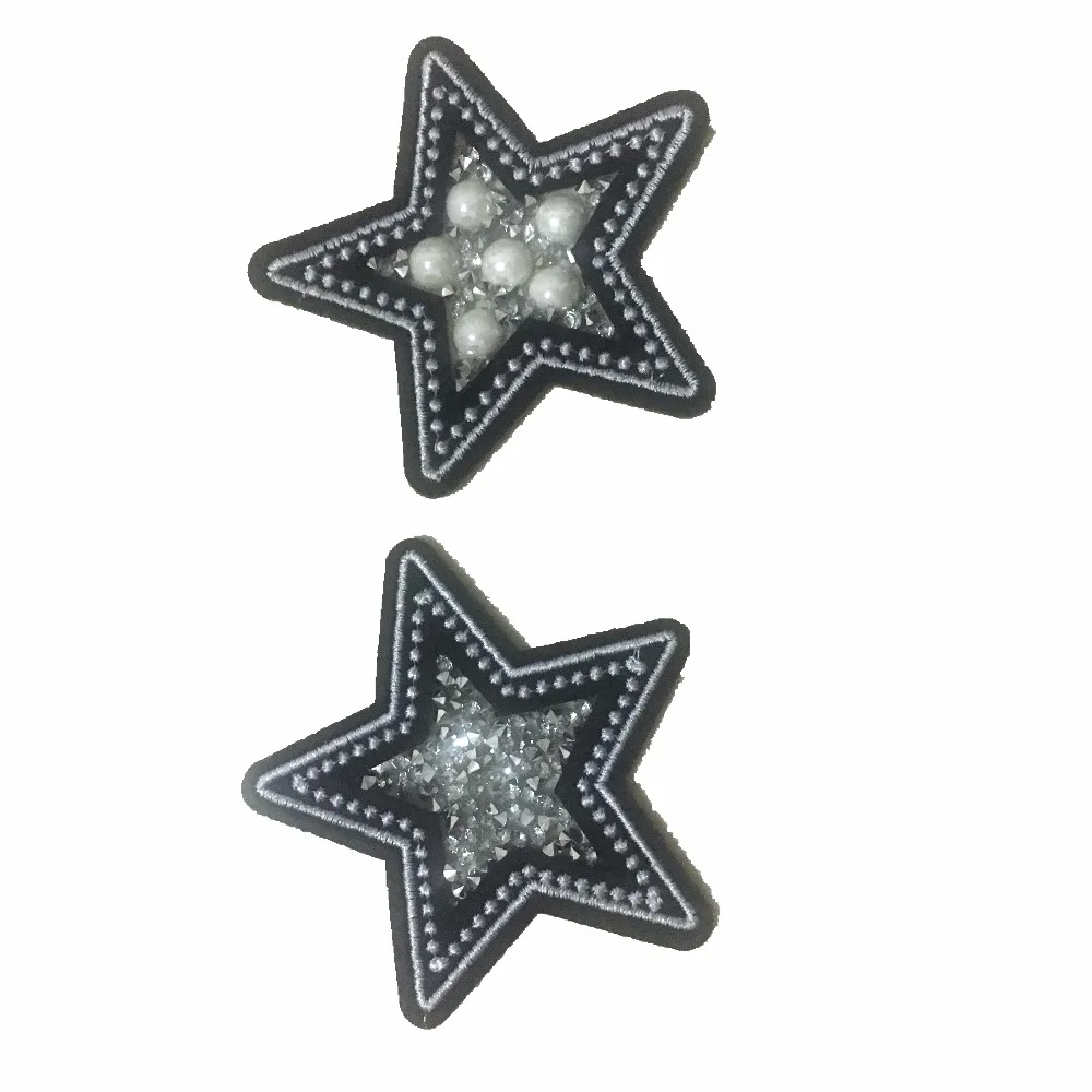 Buy 3D Rhinestones Star Patches Iron on Embroidered Patch for Clothes Backpack