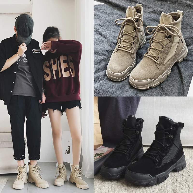 

MYCORON 2018 Leather Men Shoes Comfortable Boots High Top Motorcycle Autumn Winter Shoes New Man Snow Boots Botines Hombre