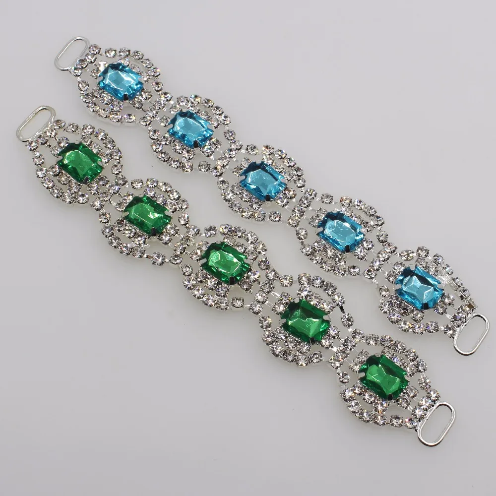 

2018 summer new product 1pc 120mm multicolor fashion rhinestone acrylic metal swimwear chain swimsuit strap buckle