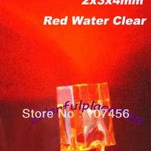 100 шт 2X3X4 мм красный ультра яркий красный водная прозрачная линза светодиодный лампы