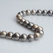 Натуральный пресноводный жемчуг серый 10-11 мм круглый для изготовления ювелирных изделий 15 дюймов DIY ожерелье браслет серьги