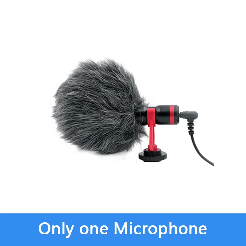 Запись видео микрофон для DSLR камеры смартфон Osmo Карманный Youtube Vlogging микрофон для iPhone Android DSLR Gimbal - Цвет: Серебристый