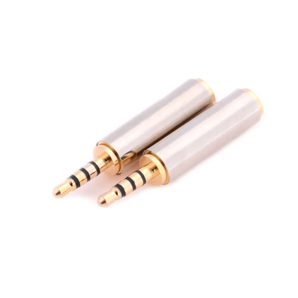 Gold 2.5 mm Male to 3.5 mm Female audio Stereo Adapter Plug Converter Headphone jack Wholesale