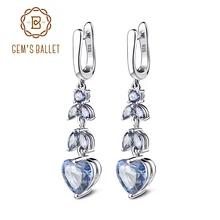 Gem's Ballet 7.88Ct натуральный иолит синий мистический Кварцевый Камень Висячие серьги 925 пробы серебряные ювелирные изделия для женщин