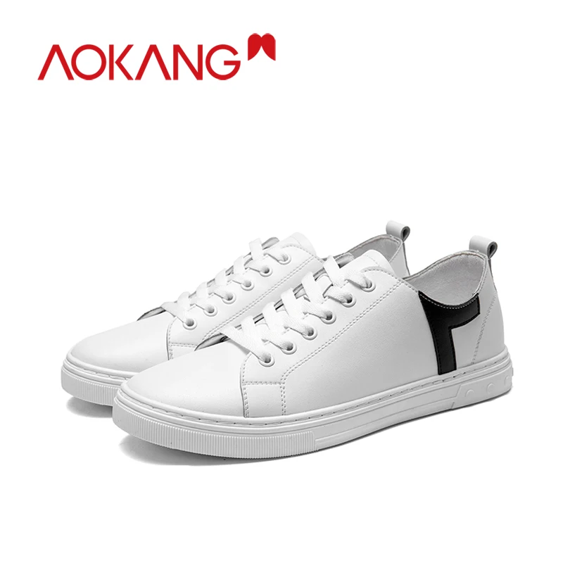 

AOKANG 2019 Spring casual shoes men fashion comfortable Men's flats Summer men shoes genuine leather men casual shoes