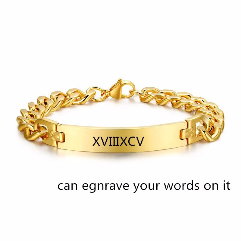 Индивидуальный браслет с именем из нержавеющей стали, золотые монограммы слова браслеты для мужчин/женщин свадебный подарок, с прямой поставкой