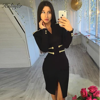 

Halinfer 2018 New summer women dress sexy bodycon Button Open Fork Simple Rayon bandage dress celebrity party dresses vestidos