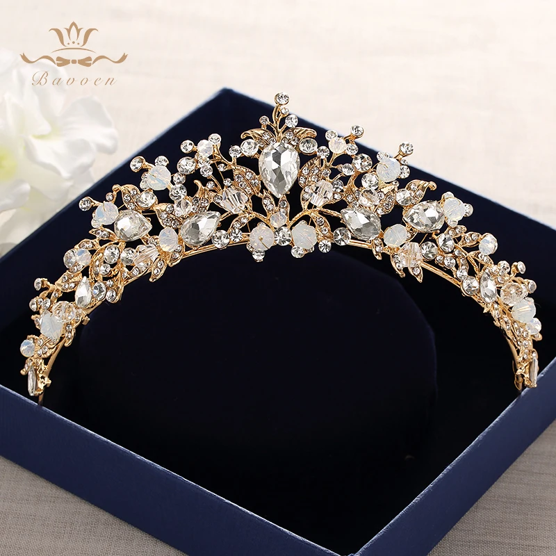 Мода невесты кристалл тиара Корона золотые головные уборы стразы свадебные аксессуары для волос