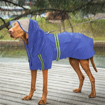 

Waterproof Large Dog Raincoat Reflective Dog Rain Coat Jacket Pet Clothes RainCoats Hooded For Medium Big Dogs Labrador 2XL-5XL