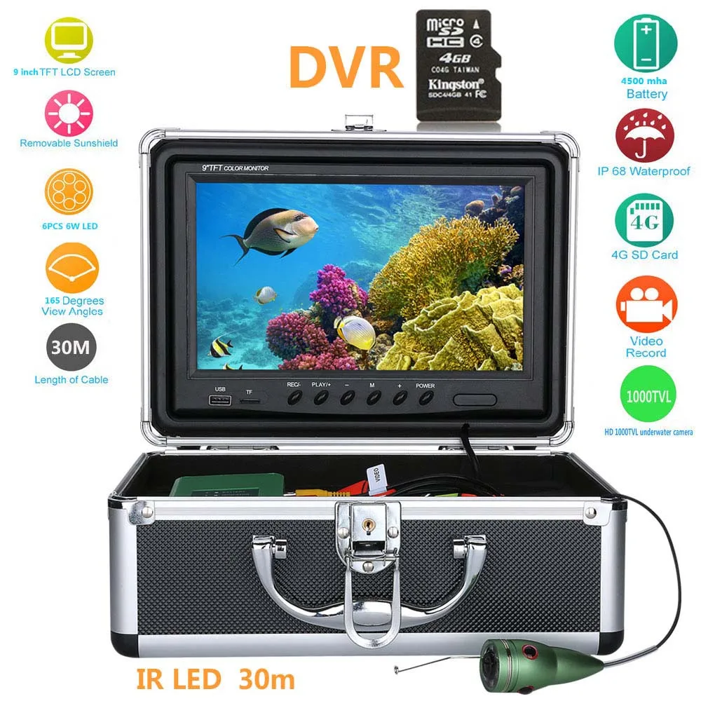 9 بوصة 15 متر 30 متر 50 متر gamwater 1000tvl فيديو تحت الماء صيد السمك مكتشف hd dvr مسجل للماء الصيد كاميرا 9 بوصة 15 متر 30 متر 50 متر gamwater 1000tvl فيديو تحت الماء صيد السمك مكتشف hd dvr مسجل للماء الصيد كاميرا