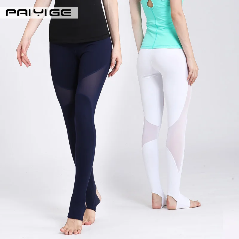

PAIYIGE Workout push up Leggings Sexy Mesh Splicing Thin Capris Yoga mujer deportiva pantolons glowing tights Ankle Length Pants