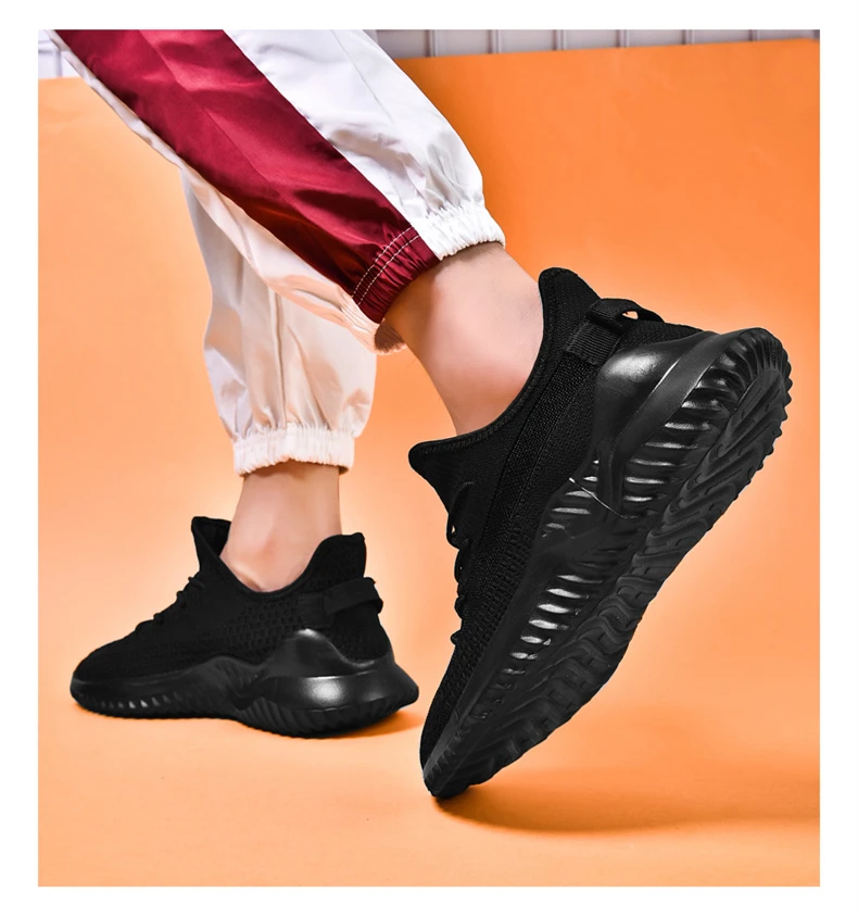 Hemmyi Tenis Masculino Adulto; удобная мужская обувь из дышащего сетчатого материала; повседневные Черные кроссовки на шнуровке; большие размеры 39-47; Прямая поставка