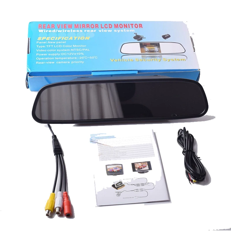 4.3" TFT LCD Color Monitor Car Reverse Rear View Mirror for Backup Camera MT 