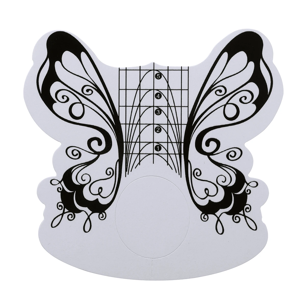 Monja 50 шт., французские наклейки для дизайна ногтей в форме белой бабочки, наклейки для наращивания, акриловый Гель-лак, руководство по укладке, трафарет, инструменты