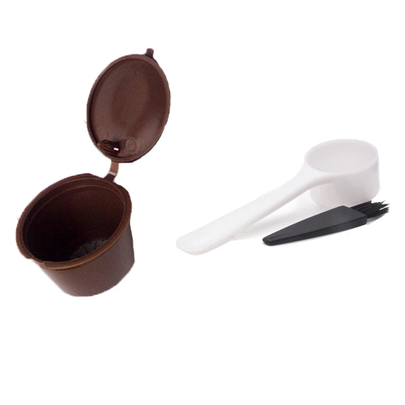 1pc Sweet Taste Coffee Capsule Filter Plastic reusable Compatible Coffee Capsules Coffee Accessories with brush spoon (5)