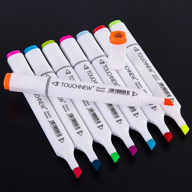 Günstig TOUCHNEW 30 40 60 80 168 Farbe Art Marker Pen Künstler Dual Kopf Marker Skizze Set Aquarell Pinsel Stift Liner für Zeichnung