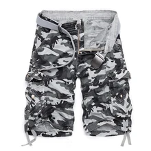 Новые камуфляжные свободные мужские шорты Карго крутые летние военные камуфляжные шорты Горячая Распродажа Homme карго шорты без ремня
