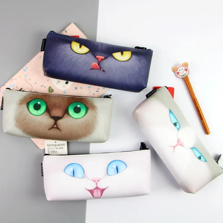 

Coloffice kawaii stationery wholesale cute meow microphone coolest meow pencil case pencil bag random color students prizes 1pc
