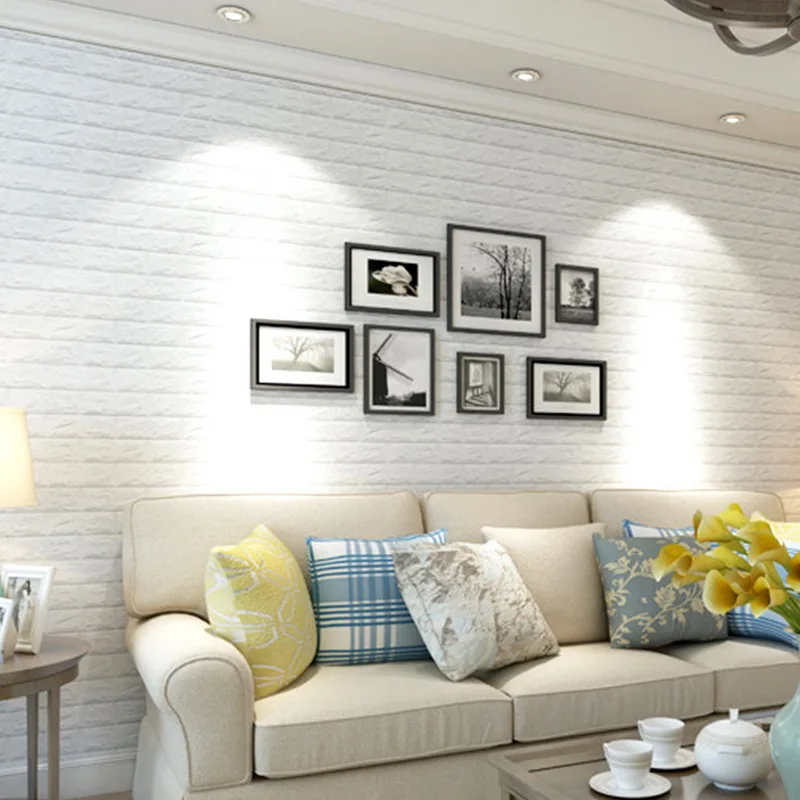 

Urijk Embossed Brick Stone Wallpaper For TV Background Self Adhensive Waterproof PE Foam 3D Wallpaper Wall Sticker Wall Decor
