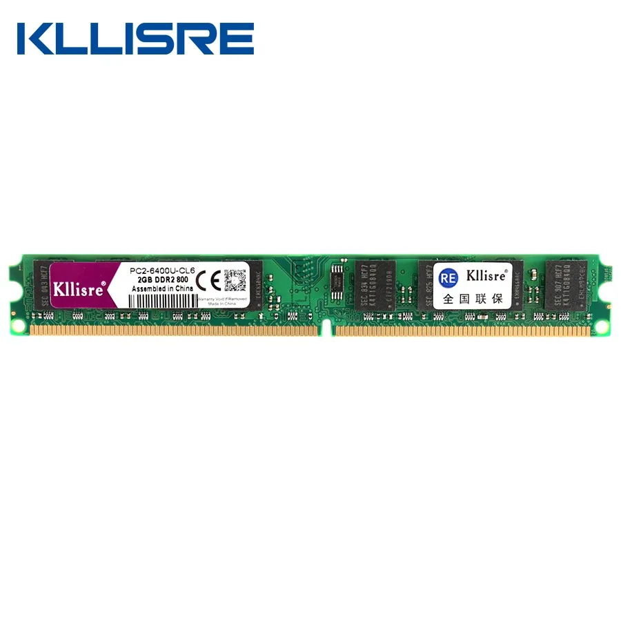 Kllisre DDR2(2pcs X2GB) Ram 2GB 800MHz PC2-6400U 1,8 V CL6 240Pin non-ECC настольная Память Dimm Новинка