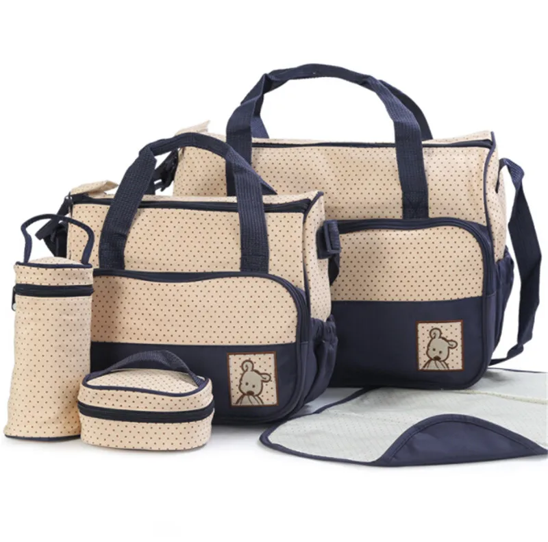 Новые высококачественные 5 каждый/набор ручных сумок подгузник прочный мешок сумка для мамы Детские/Детские сумки для мамы 5 цветов - Цвет: dark blue