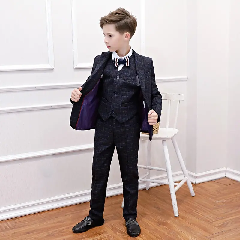 

2019 Children's Suit, Small Suit, Cool Boy's Dress, Five Sets of British Style boy's New Autumn/winter Piano Clothes RKS194016