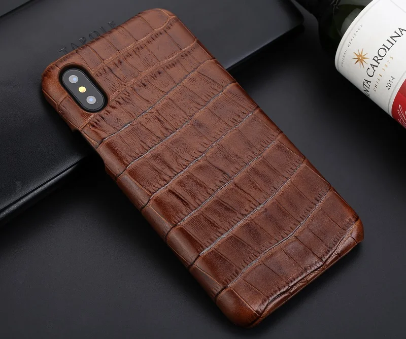 Solque чехол из натуральной кожи для iPhone X XS MAX XR 7 8 Plus настоящий кожаный чехол для мобильного телефона роскошный крокодил тонкий Чехол
