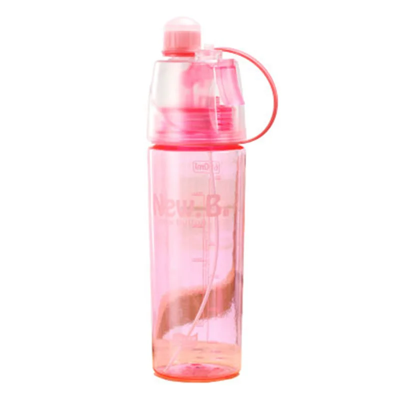 Pink 600ML BAISPO 400 мл/600 мл креативная Спортивная бутылка для воды с распылителем портативная Герметичная Бутылка для спорта на открытом воздухе тренажерный зал Пешие прогулки питьевые бутылки - Цвет: Pink 600ML