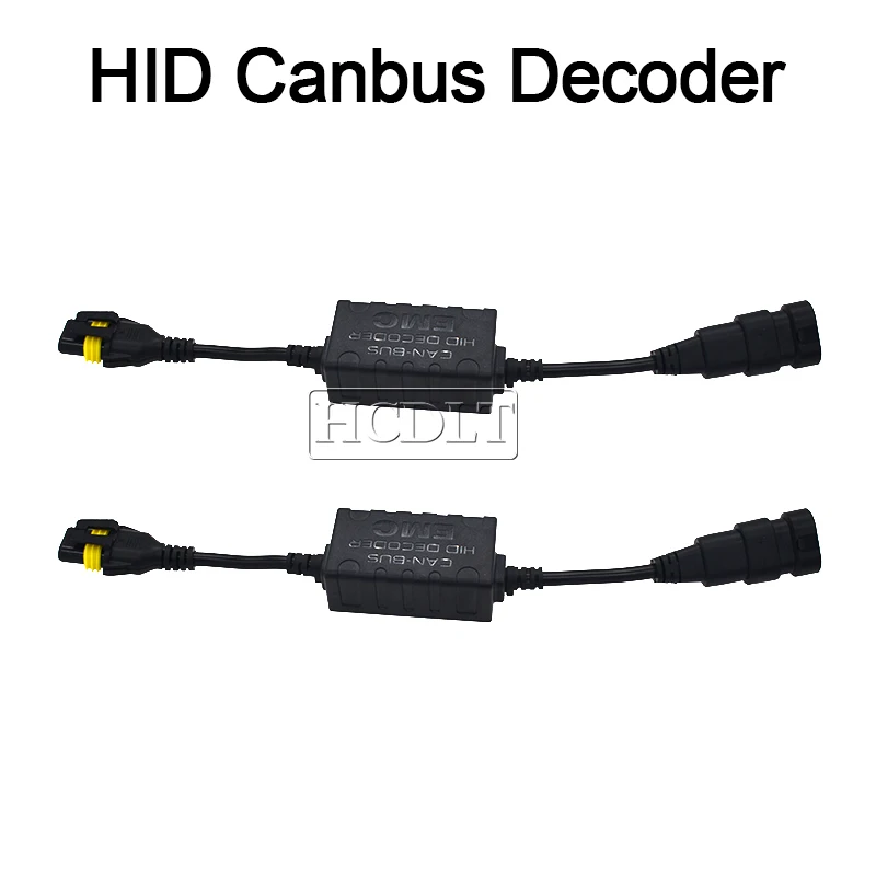HCDLT 2PCS Canbus HID Decoder For Car Headlight HID Xenon Kit H1 H3 H7 H11 9005 9006 No Error EMC Warning Canceller Harness Wire (4)