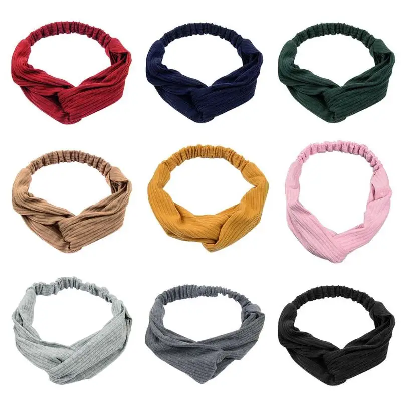 

2018 New Women Spring Suede Soft Solid Headbands Vintage Cross Knot Elastic Hairbands Bandanas Girls Hair Bands Hair Accessories