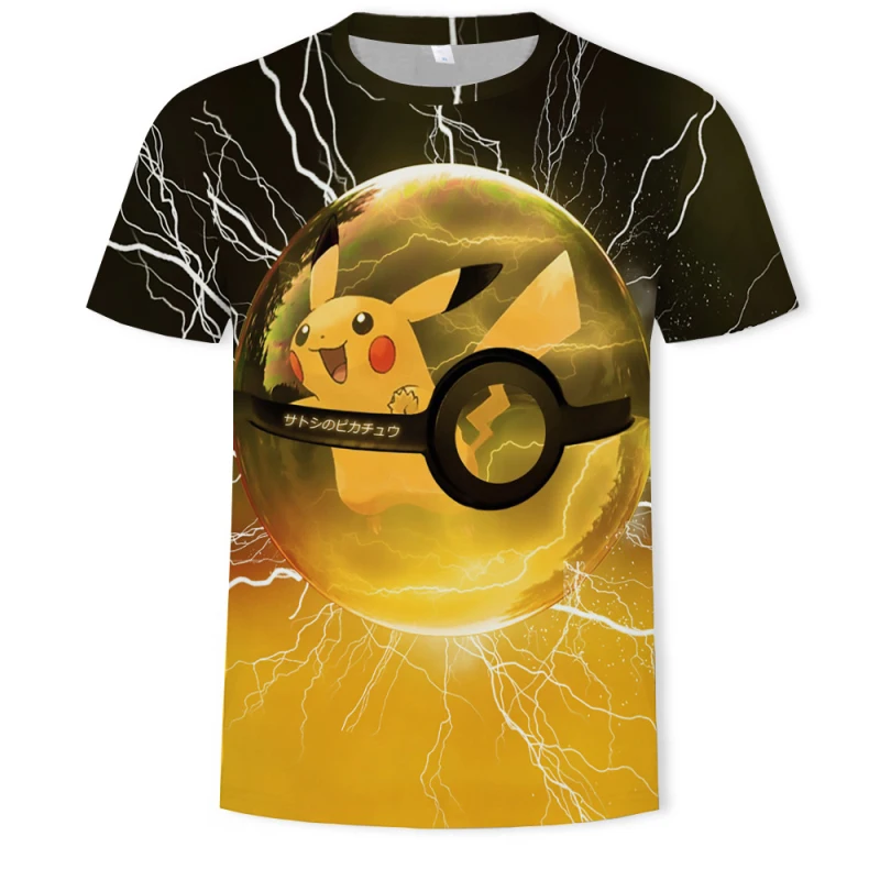 

2019 3D priting Men's T Shirt Pikachu Pokemon tshirt Awesome Artwork Drawing Tee funnytshirt streetwear high quality