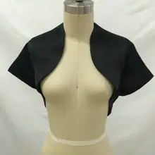 Болеро Свадебная шаль с короткими рукавами атласная сделанная на заказ черная накидка вечернее Болеро жакет свадебное