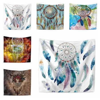 

Nordic Style Wall Hanging Watercolour Tapestry Cover Beach Towel Throw Blanket Picnic Yoga Mat Home Decoration Textiles