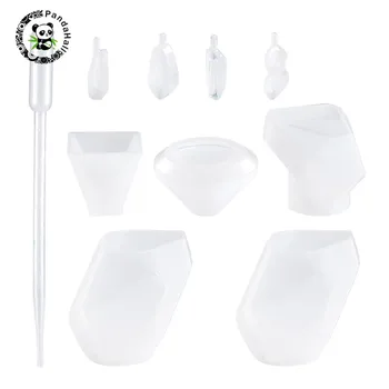 

pandahall 1 Set Silicone Moulds Resin Casting Molds for DIY Jewelry Making Handmade Tool White 9 Sizes