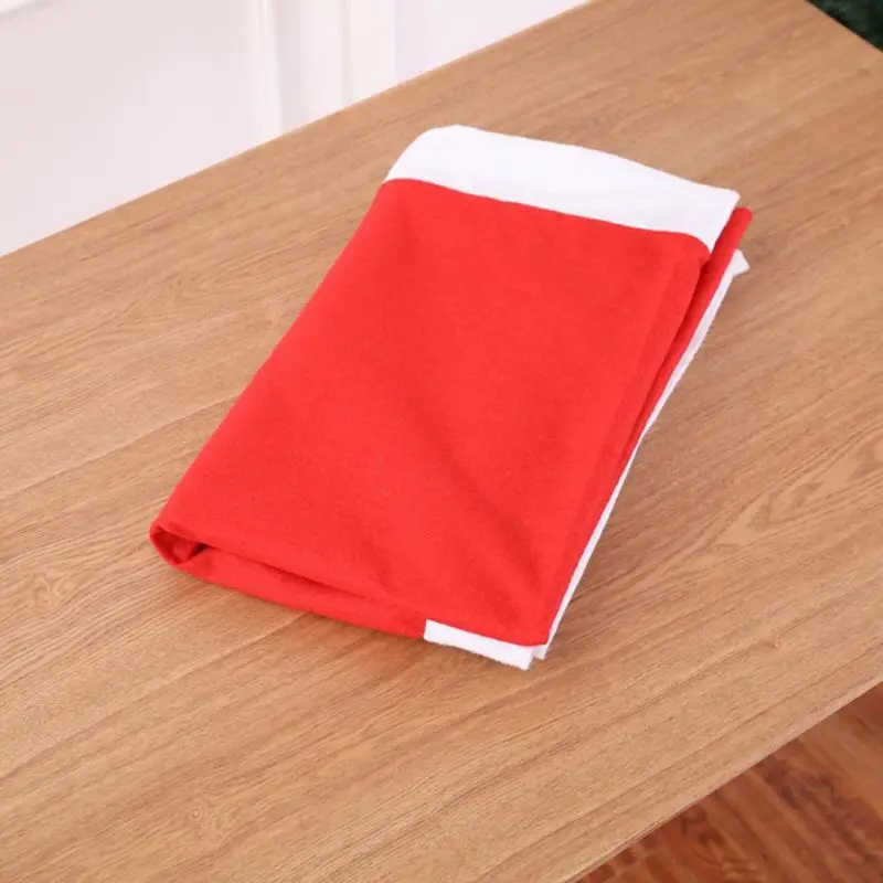 New Year Tablecloth Decoration Solid Color Long Red Christmas Tablecloth Christmas Supplies Cloth