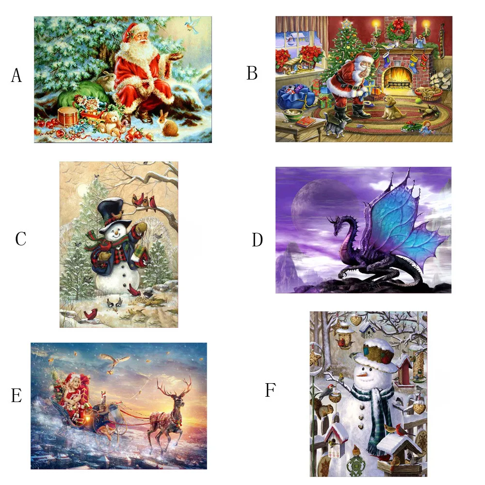 

Christmas 5D Diy Full Square Bead Drill Diamond Painting Christmas Cards 5D Diamant Embroidery Cross Stitch Stickers #LL