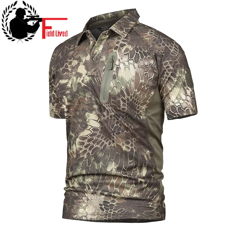 

Men T-shirts Tactical Military Style Camouflage T Shirt Men Breathable Quick Dry Python Combat Camo TShirt Top Tees Male Combat