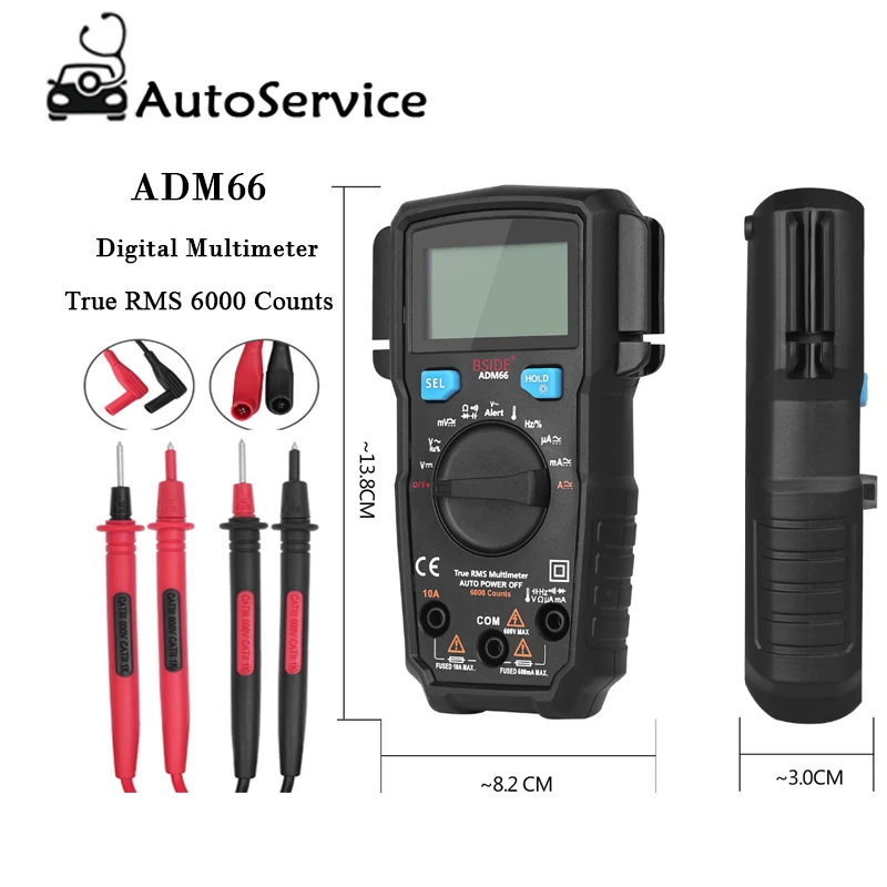 Портативный Цифровой мультиметр True RMS Авто Диапазон TRMS мини 6000 DMM двойной слот