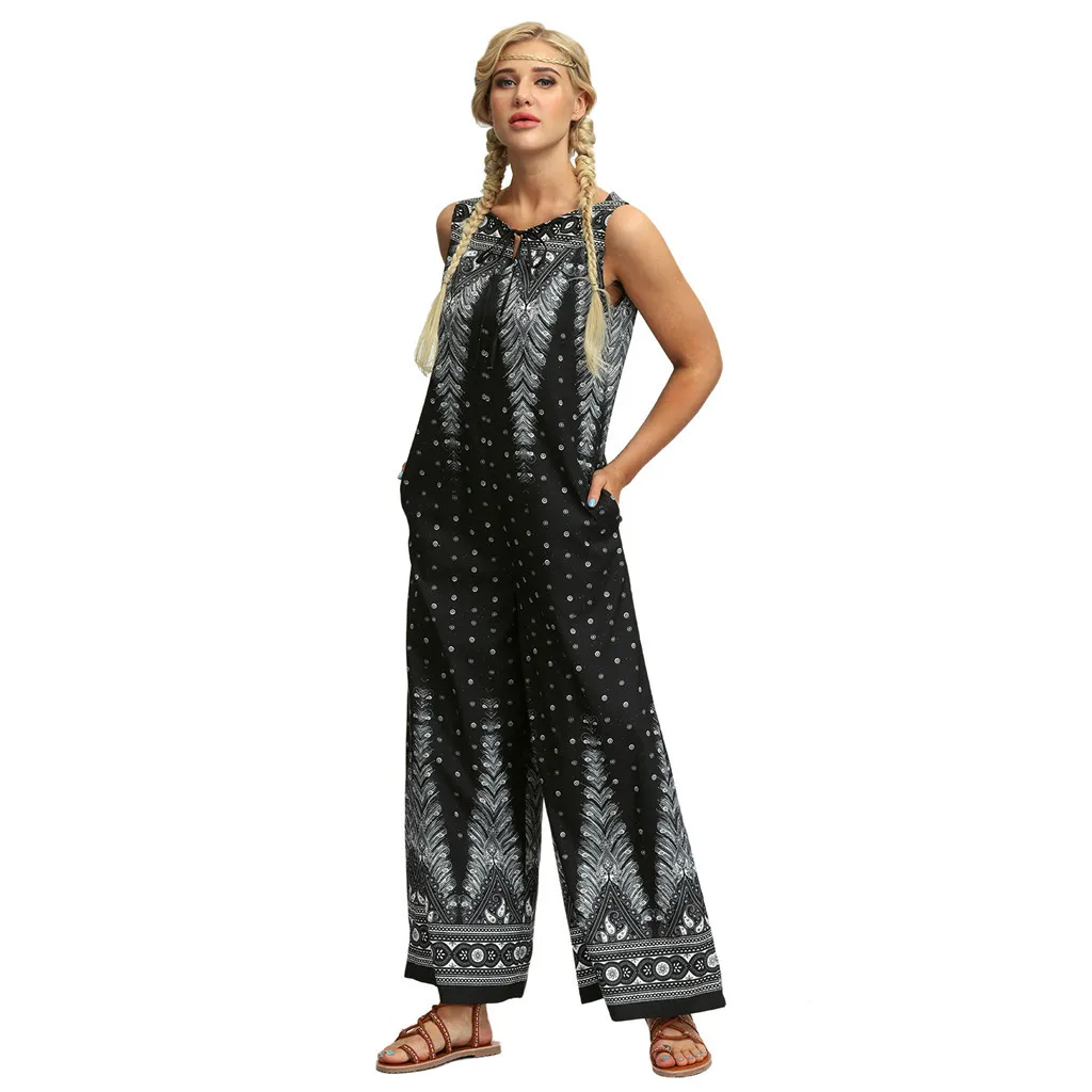 Jumpsuit Women Loose Playsuit Gypsy Jogging Harem Pants Sleeveless Baggy Trousers Rompers Womens Jumpsuit Summer Overalls